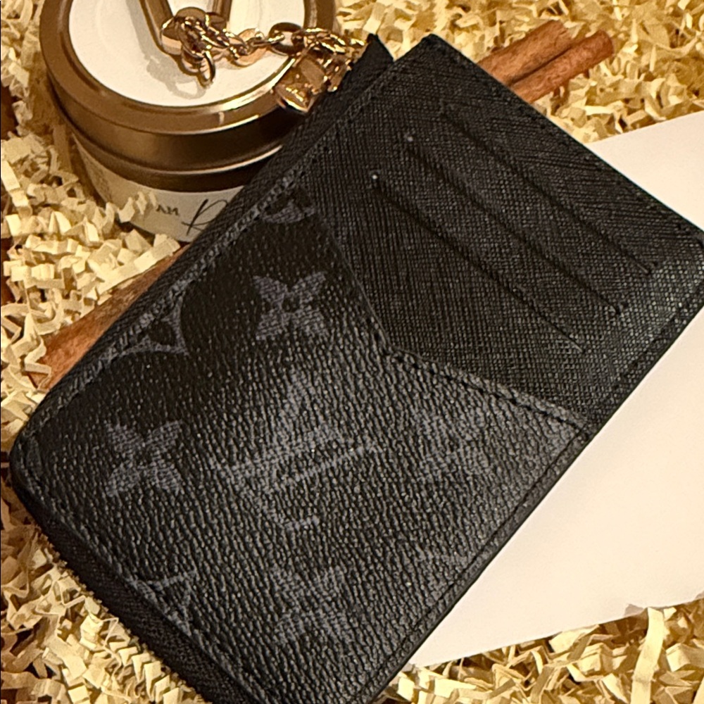 Black Credit Card Holders Mini Wallet with Keychain. - Picture 4 of 9